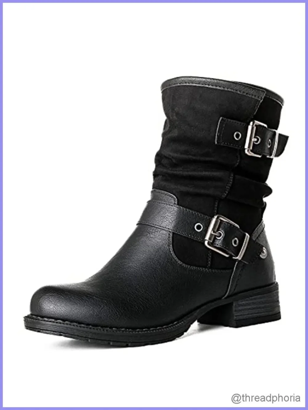 Women's Faux Leather Fur Lined Ankle Booties Combat Boots